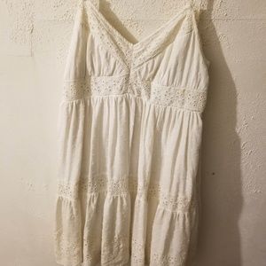 American Eagle AEO Eyelet Babydoll White Dress. S.